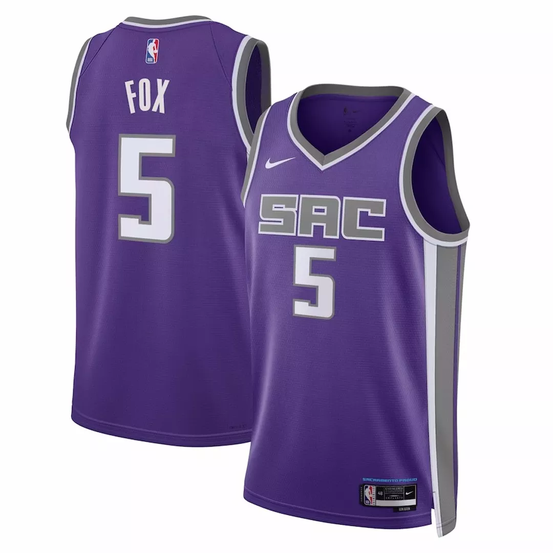 Discount Sacramento Kings De'Aaron Fox #5 Purple Swingman Jersey 2022/23