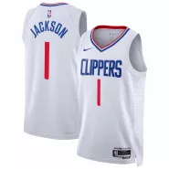 Men's LA Clippers Reggie Jackson #1 Nike White 2022/23 Swingman Jersey - Association Edition - thejerseys