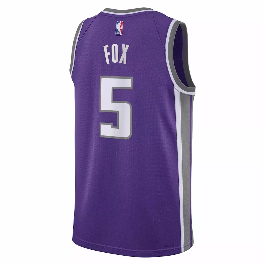 Men's Sacramento Kings De'Aaron Fox #5 Purple Swingman Jersey 2022/23 - Icon Edition - thejerseys