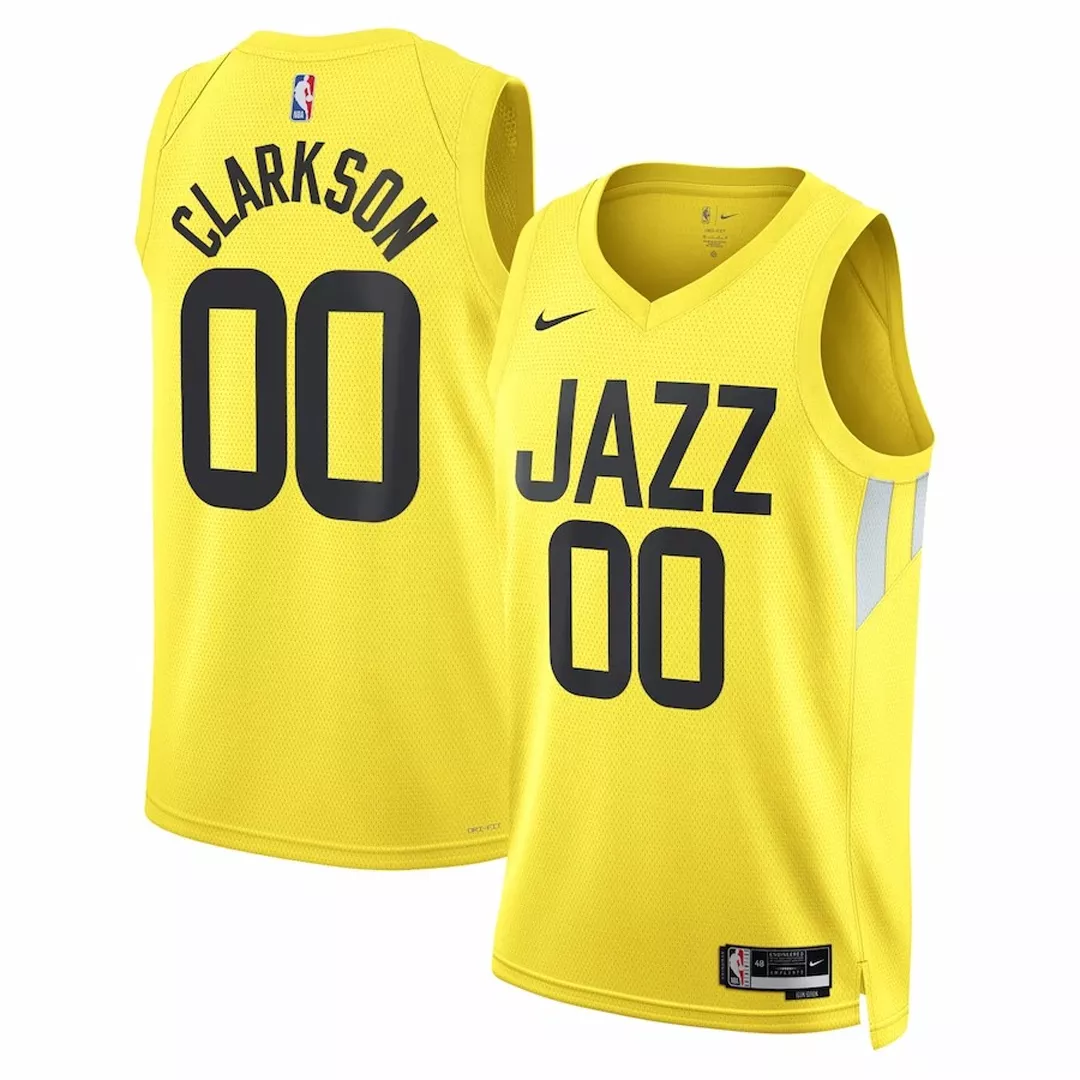 Men's Utah Jazz Jordan Clarkson #00 Gold Swingman Jersey 2022/23 - Icon Edition