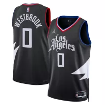 Men's LA Clippers Russell Westbrook #0 Jordan Brand Black 2022/23 Swingman Jersey - Statement Edition - thejerseys