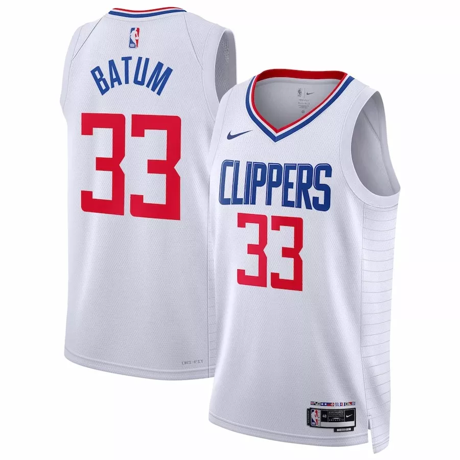 Men's Los Angeles Clippers Nicolas Batum #33 White Swingman Jersey 2022/23 - Association Edition - thejerseys
