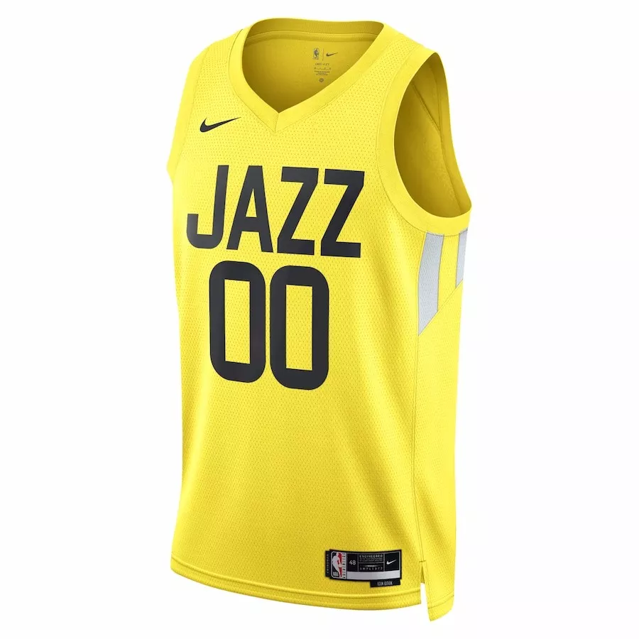 Men's Utah Jazz Jordan Clarkson #00 Gold Swingman Jersey 2022/23 - Icon Edition - thejerseys