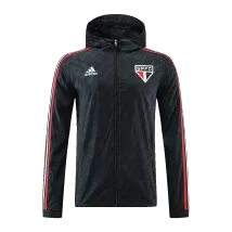 Sao Paulo FC Black Hoodie Windbreaker Jacket 2022/23 For Adults - thejerseys