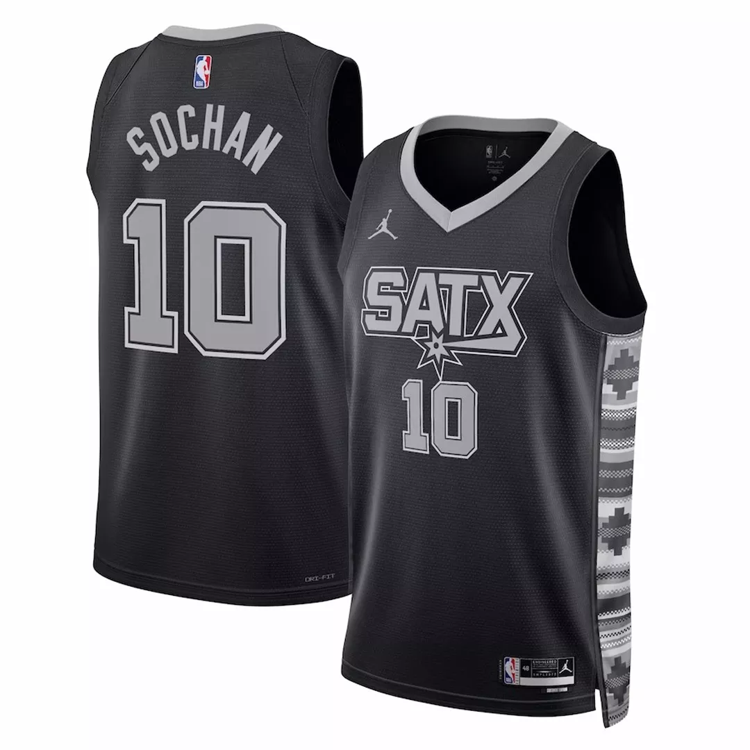 Men's San Antonio Spurs Jeremy Sochan #10 Black Swingman Jersey 2022/23 - Statement Edition