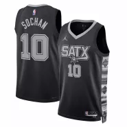 Men's San Antonio Spurs Jeremy Sochan #10 Jordan Brand Black 2022/23 Swingman Jersey - Statement Edition - thejerseys