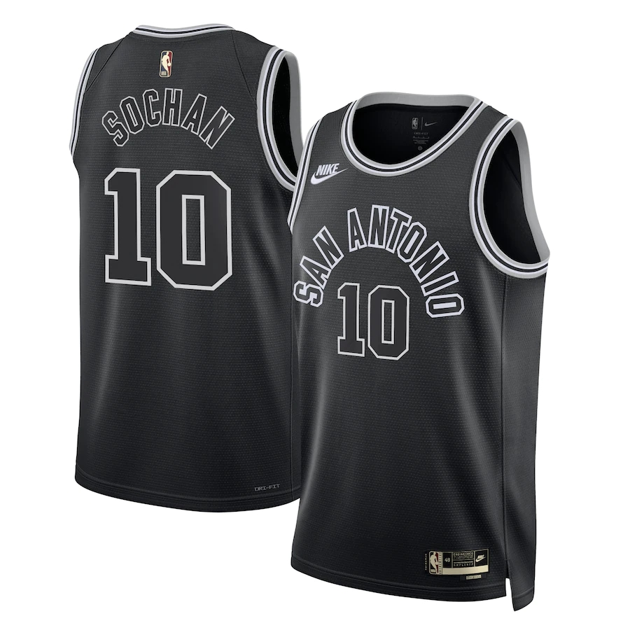 Men's San Antonio Spurs Jeremy Sochan #10 Nike Black 2022/23 Swingman ...