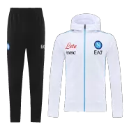 Napoli White Hoodie Training Kit (Top+Pants) 2022/23 For Adults - thejerseys