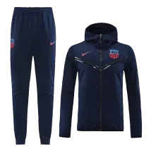 Barcelona Navy Hoodie Training Kit (Top+Pants) 2022/23 For Adults - thejerseys