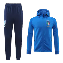 Italy Blue Hoodie Training Kit (Top+Pants) 2022/23 For Adults - thejerseys