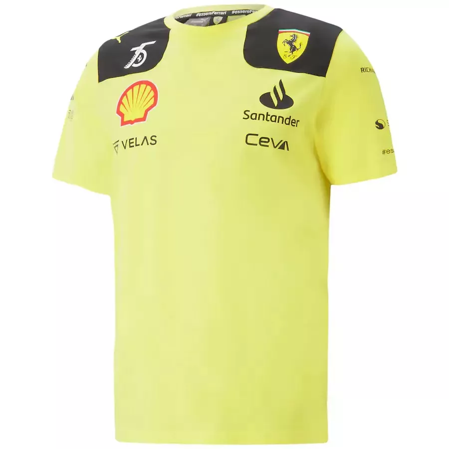 Scuderia Ferrari F1 Racing Team Yellow T-Shirt 2023 - thejerseys