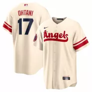 Men's Los Angeles Angels Shohei Ohtani #17 Nike Cream 2022 City Connect Replica Jersey - thejerseys