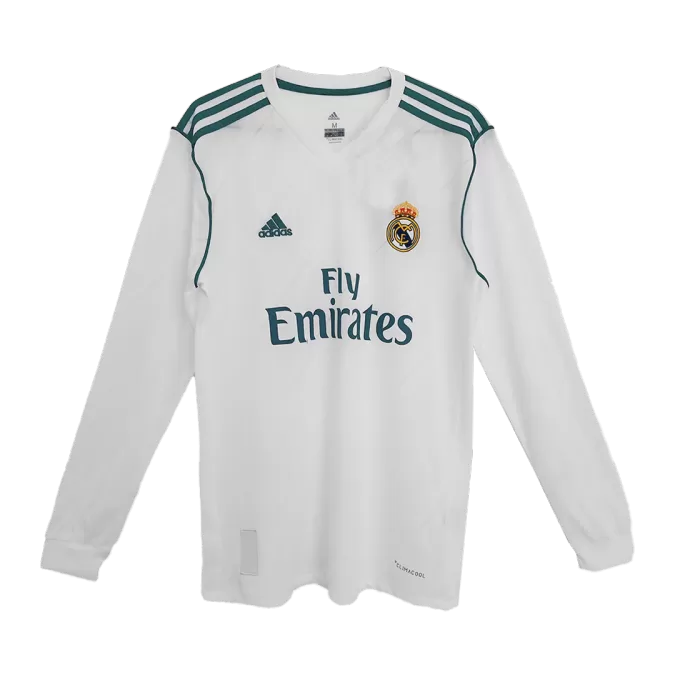 Real Madrid Home Retro Long Sleeve Soccer Jersey 2017/18 - thejerseys