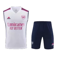 Arsenal White Sleeveless Training Kit 2023/24 For Adults - thejerseys