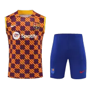 Barcelona Orange Sleeveless Training Kit 2023/24 For Adults - thejerseys