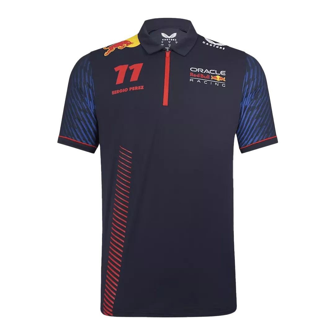 Oracle Red Bull F1 Racing Team Sergio Perez #11 Black Polo Shirt 2023 - thejerseys