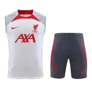 Liverpool White&Gray Sleeveless Training Kit 2023/24 For Adults - thejerseys