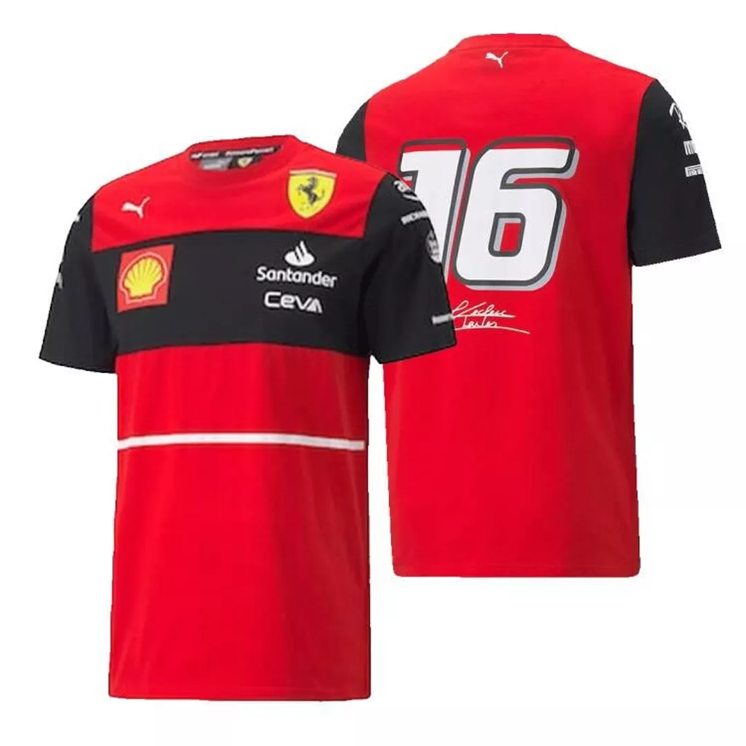 Scuderia Ferrari F1 Racing Team T-Shirt #16 Red 2022 | Ferrari F1 ...