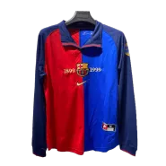 Barcelona Home Retro Soccer Jersey Long Sleeve 1999/00 - thejerseys