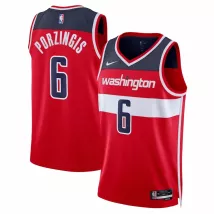 Washington Wizards Kristaps Porzingis #6 Nike Red 2022/23 Swingman NBA Jersey - Icon Edition - thejerseys