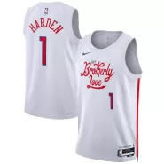 Men's Philadelphia 76ers James Harden #1 White Swingman Jersey 2022/23 - Statement Edition - thejerseys