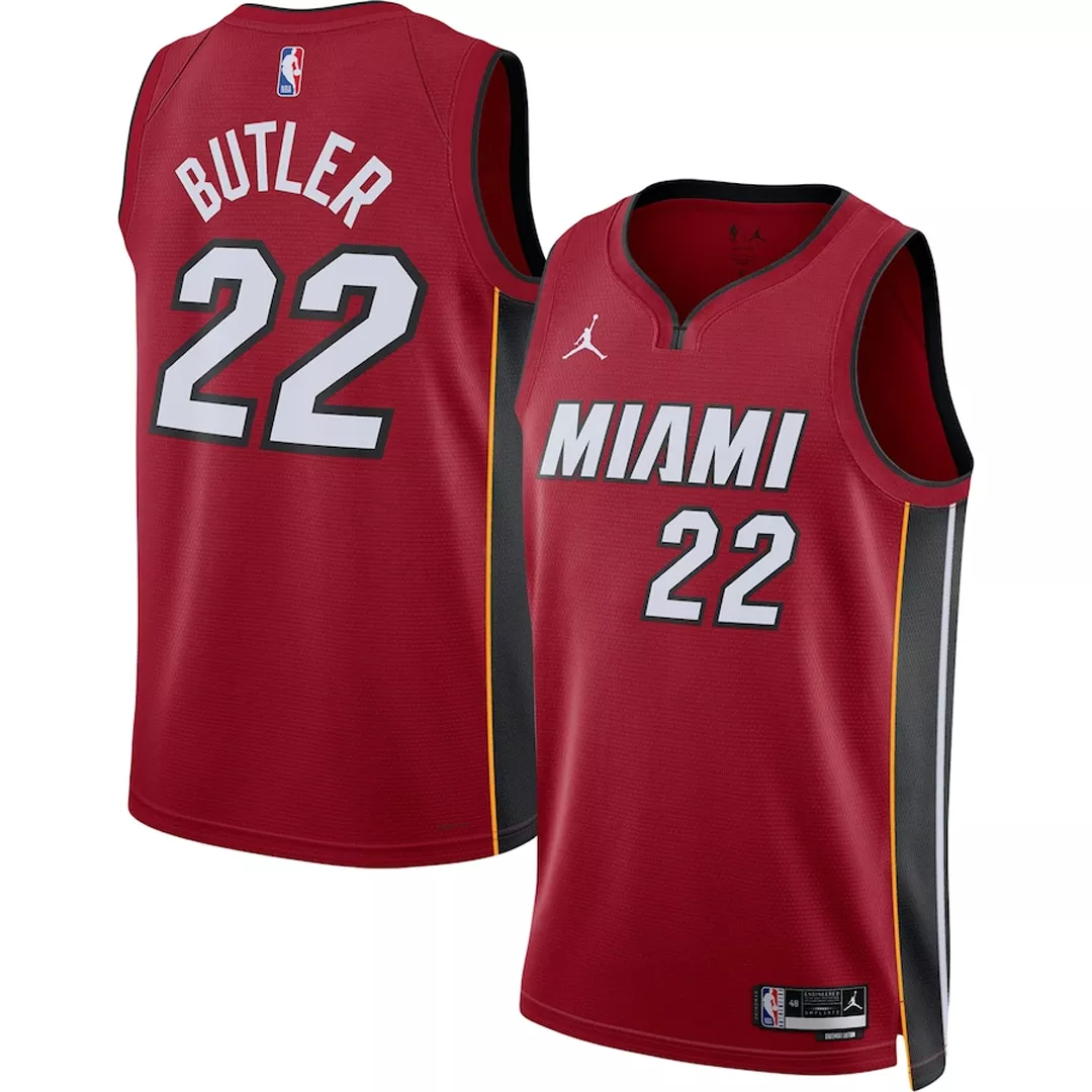 Discount Miami Heat Jimmy Butler #22 Red Swingman Jersey 2022/23 - Statement Edition