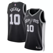 Men's San Antonio Spurs Jeremy Sochan #10 Nike Black 2022/23 Swingman Jersey - Icon Edition - thejerseys