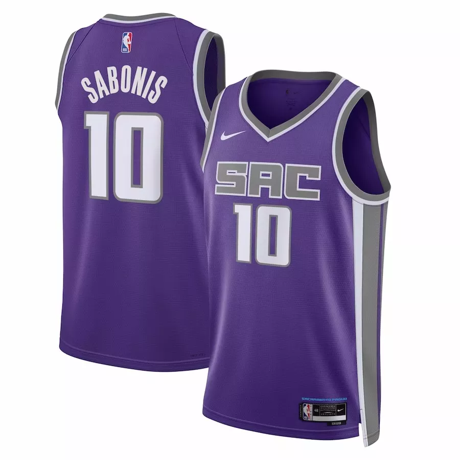 Men's Sacramento Kings Domantas Sabonis #10 Purple Swingman Jersey 2022/23 - Icon Edition - thejerseys