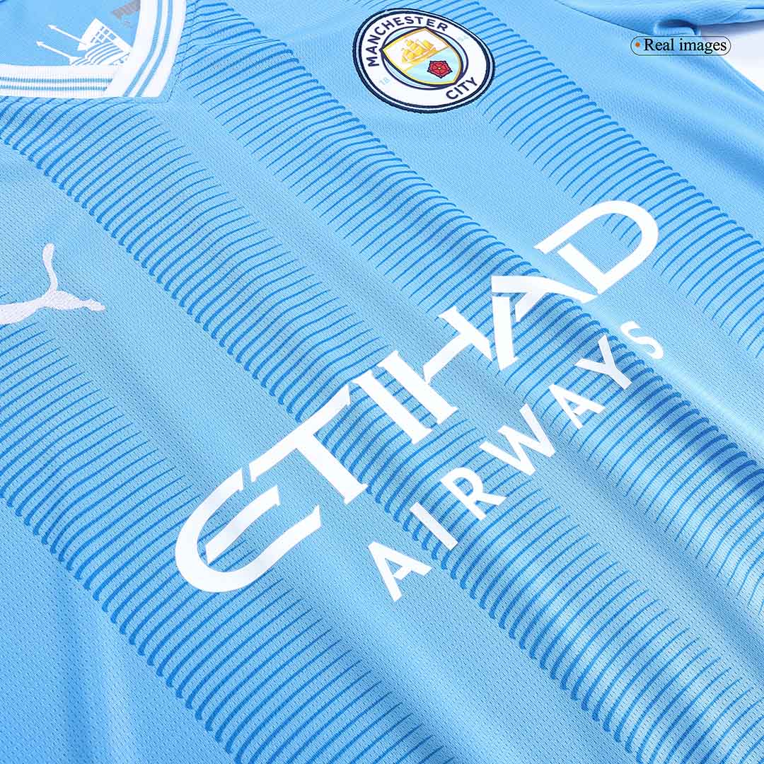 Manchester City CHAMPIONS OF EUROPE #23 Home Soccer Jersey 2023/24