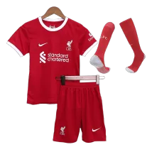 Kid's Liverpool Home Jerseys Full Kit 2023/24 - thejerseys