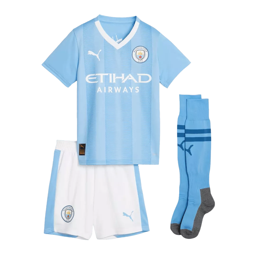 Kid's Manchester City Home Jerseys Full Kit 2023/24
