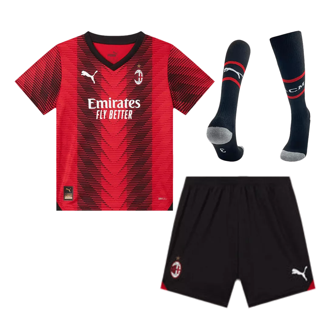 Kid's AC Milan Home Jerseys Full Kit 2023/24