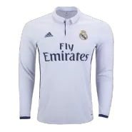 Real Madrid Home Retro Long Sleeve Soccer Jersey 2016/17 - thejerseys