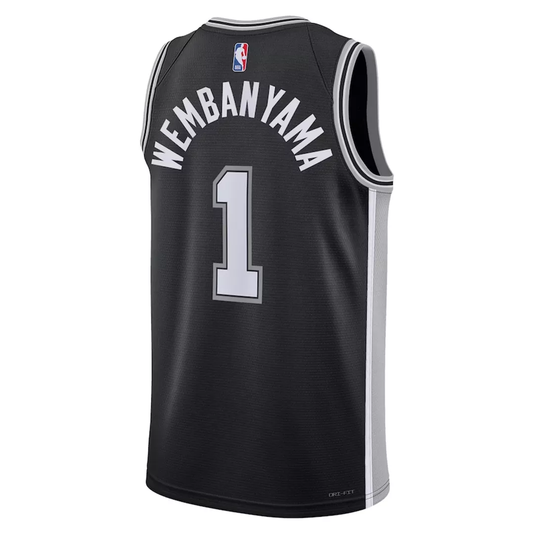 Discount San Antonio Spurs Victor Wembanyama #1 Black Swingman Jersey 2022/23 - thejerseys