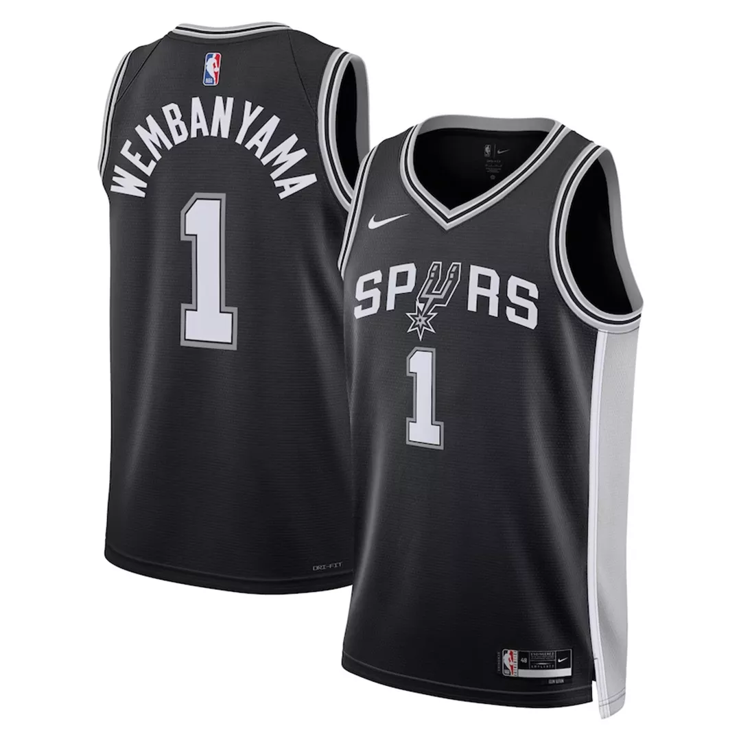 Discount San Antonio Spurs Victor Wembanyama #1 Black Swingman Jersey 2022/23