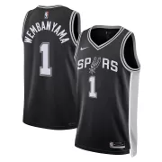 Men's San Antonio Spurs Victor Wembanyama #1 Nike Black 2022/23 Swingman Jersey - Icon Edition - thejerseys