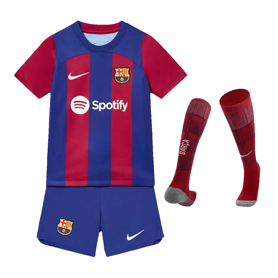 Kid's Barcelona Home Jerseys Full Kit 2023/24