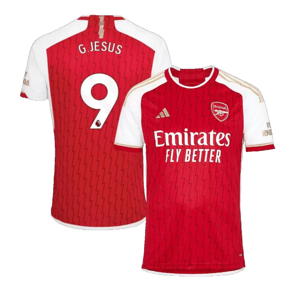 Men's Arsenal G.JESUS #9 Home Soccer Jersey 2023/24 - Fans Version - thejerseys