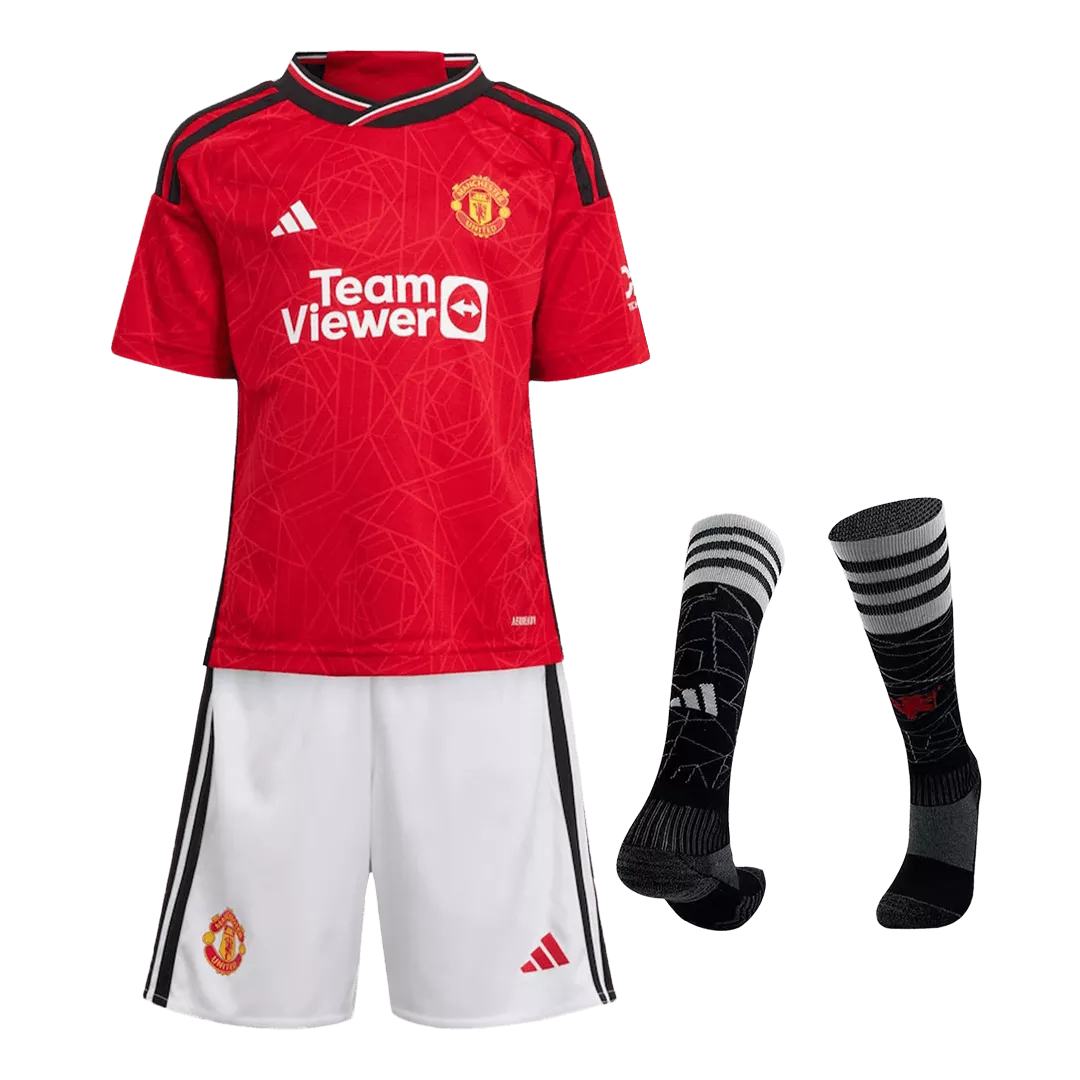 Kid's Manchester United Home Jerseys Full Kit 2023/24