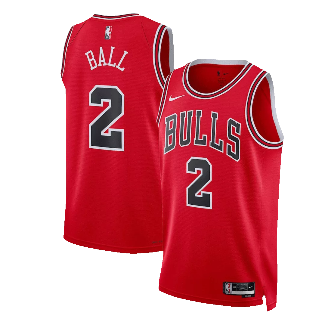 Men's Chicago Bulls Lonzo Ball #2 Red Swingman Jersey 2022/23 - Icon Edition - thejerseys