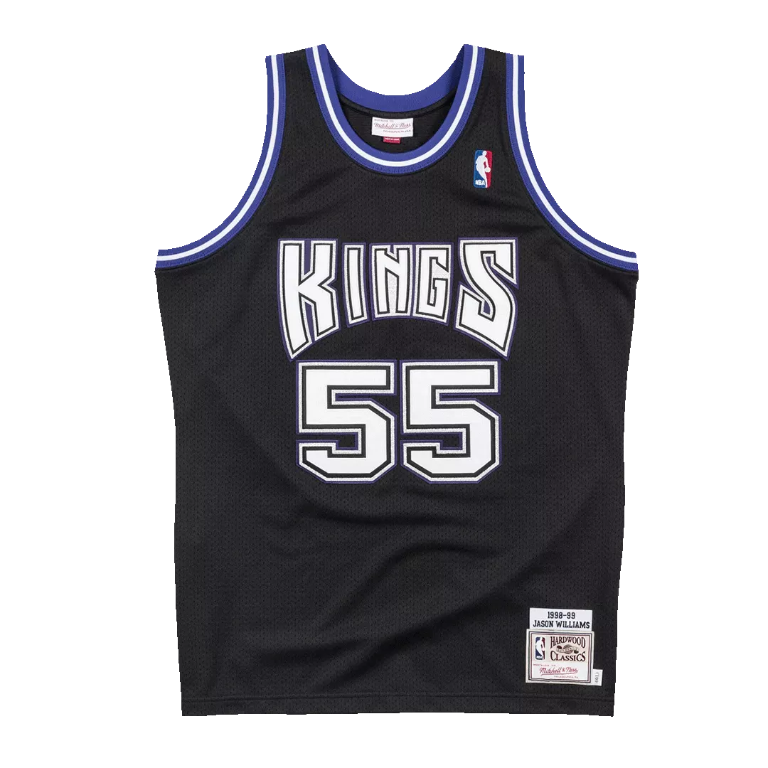 Men's Sacramento Kings Jason Williams #55 Black Hardwood Classics Jersey 1998/99