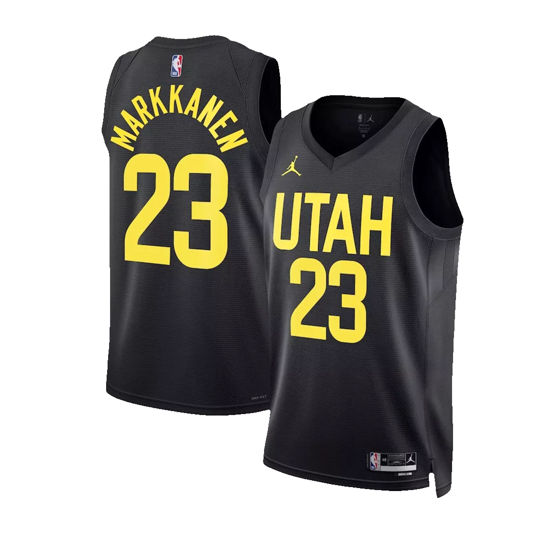 Men's Utah Jazz Lauri Markkanen #23 Black Swingman Jersey 2022/23 - Statement Edition