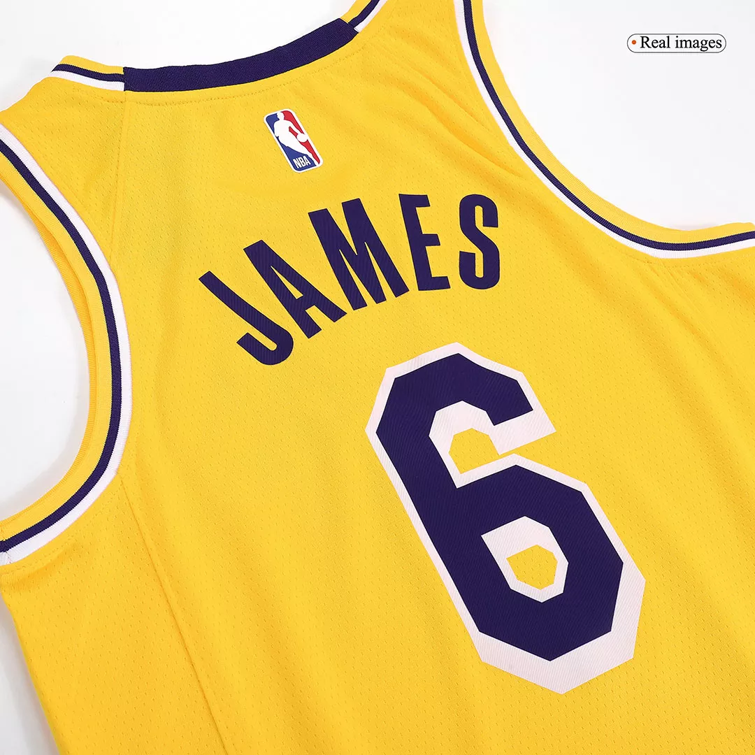 Men's Los Angeles Lakers LeBron James #6 Gold Swingman Jersey 2022/23 - Icon Edition - thejerseys