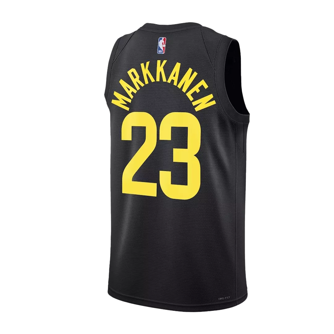 Men's Utah Jazz Lauri Markkanen #23 Black Swingman Jersey 2022/23 - Statement Edition - thejerseys