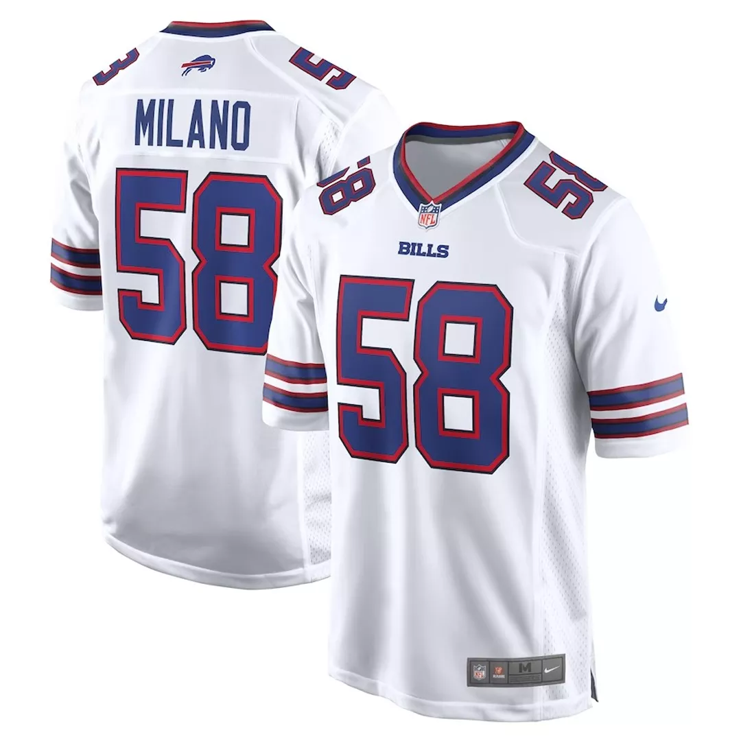 Men Buffalo Bills Matt Milano #58 White Game Jersey