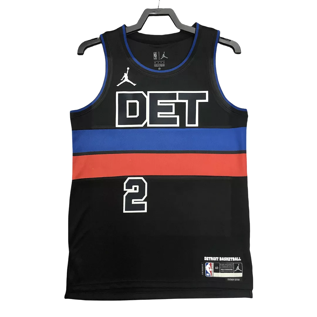 Men's Detroit Pistons Cade Gunningham #2 Black Swingman Jersey 2022/23 - Statement Edition - thejerseys