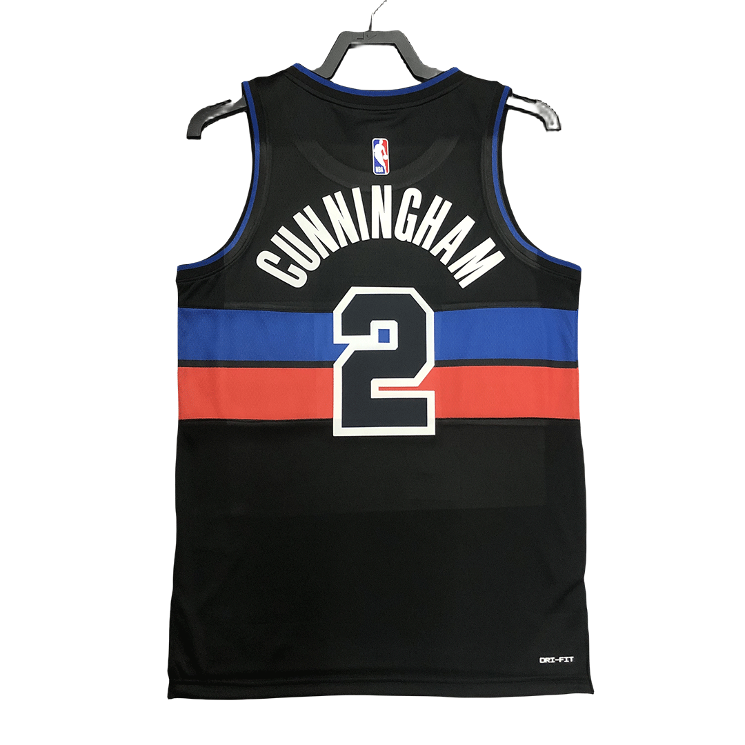 Nike Youth Detroit Pistons Cade Cunningham #2 Dri-Fit Swingman Jersey - Black - M Each