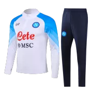 Napoli 1/4 Zip White Tracksuit Kit(Top+Pants) 2023 for Adults - thejerseys