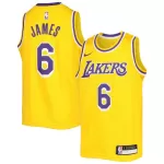 Youth Los Angeles Lakers LeBron James #6 Gold Swingman Jersey 2022/23 - Icon Edition - thejerseys