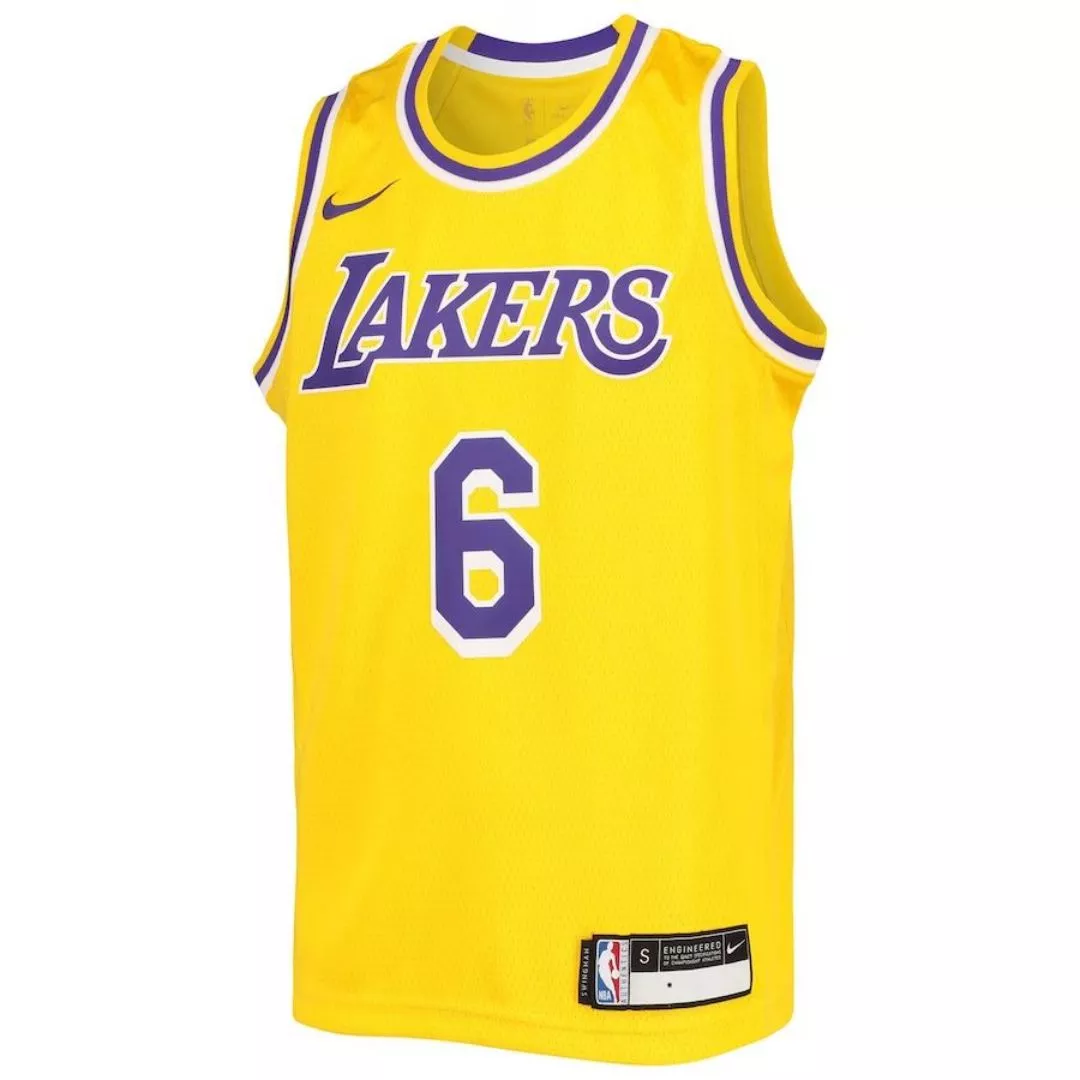 Youth Los Angeles Lakers LeBron James #6 Gold Swingman Jersey 2022/23 - Icon Edition - thejerseys